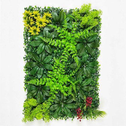 1 peça painel de parede planta verde artificial com grama flor buxo hedge parede