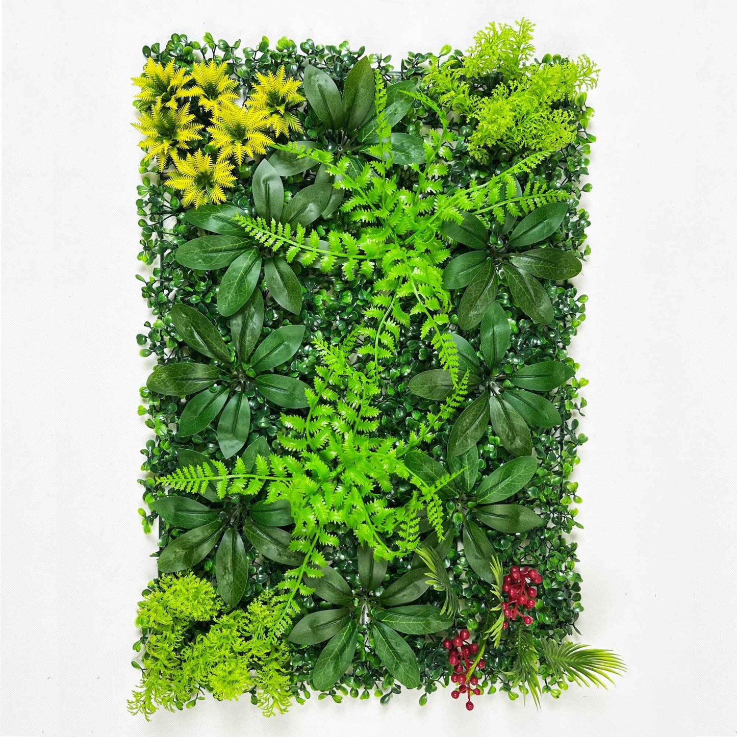 1 peça painel de parede planta verde artificial com grama flor buxo hedge parede