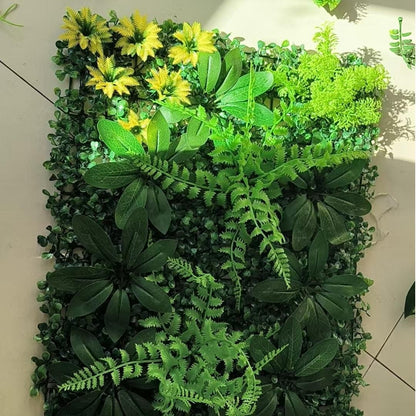1 peça painel de parede planta verde artificial com grama flor buxo hedge parede