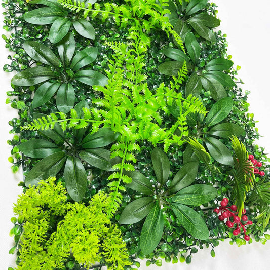 1 peça painel de parede planta verde artificial com grama flor buxo hedge parede