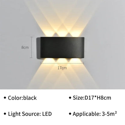 Lâmpada de parede LED moderna, IP65 impermeável, Luzes de parede