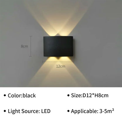 Lâmpada de parede LED moderna, IP65 impermeável, Luzes de parede