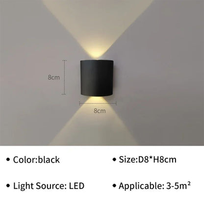 Lâmpada de parede LED moderna, IP65 impermeável, Luzes de parede