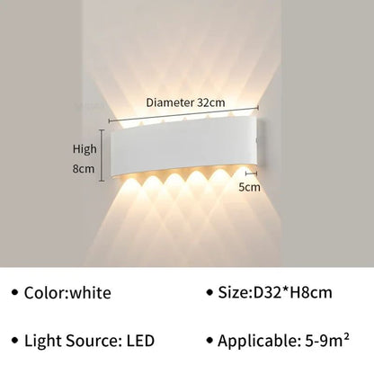 Lâmpada de parede LED moderna, IP65 impermeável, Luzes de parede
