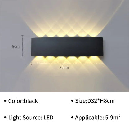 Lâmpada de parede LED moderna, IP65 impermeável, Luzes de parede