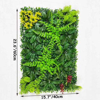 1 peça painel de parede planta verde artificial com grama flor buxo hedge parede