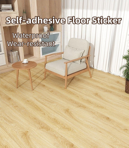 Adesivo de chão autoadesivo de imitação de grão de madeira para prova de renovação